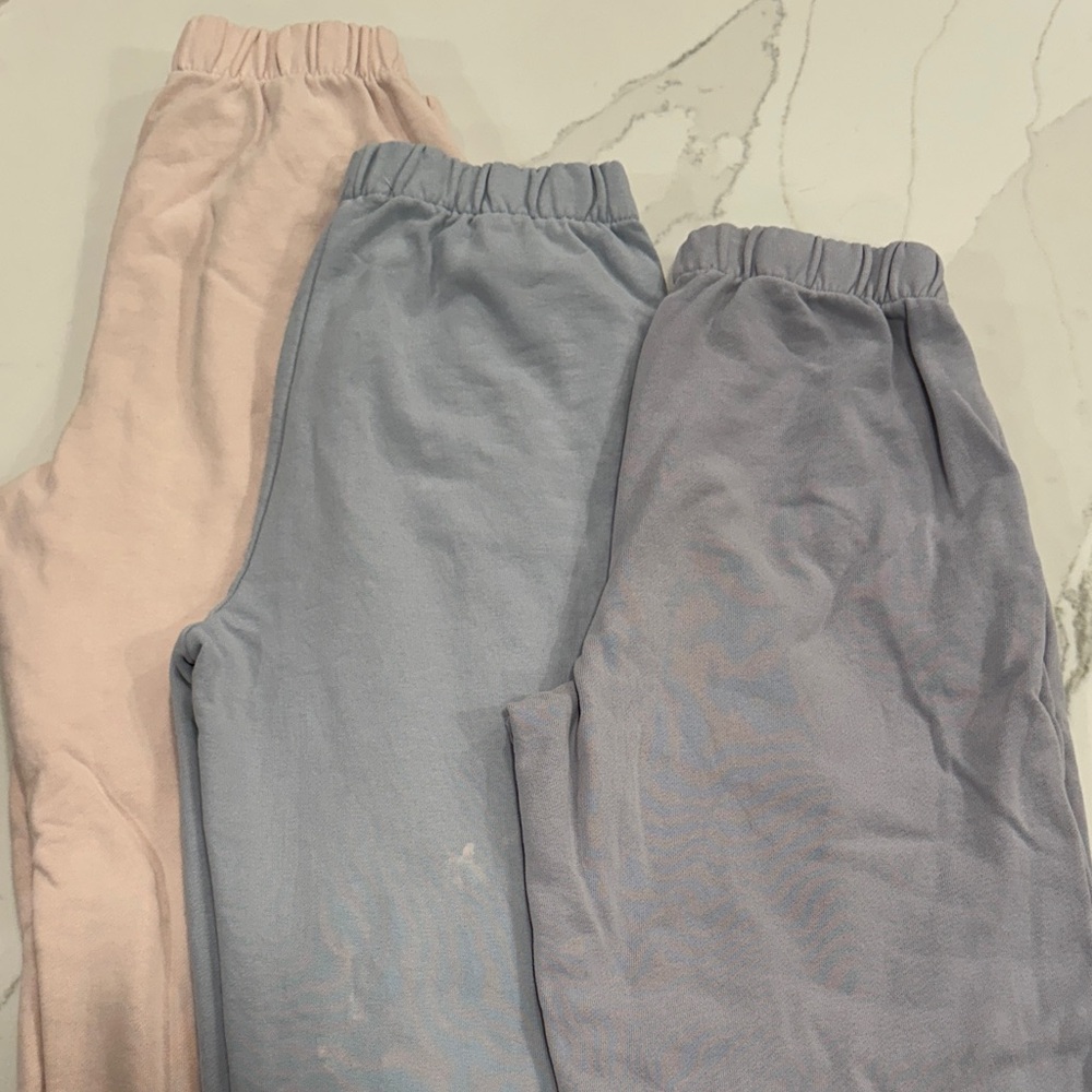 Brandy Melville Pastel Joggers - Pink, Blue, and Purple